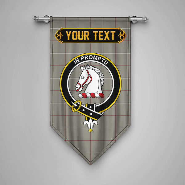 Dunbar of Pitgaveny Weathered Clan Badge Tartan Gonfalon Personalize