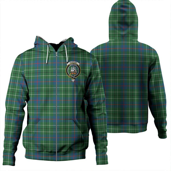 Duncan Ancient Tartan Classic Crest Zipper Hoodie