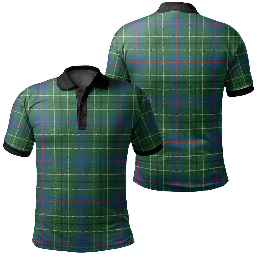 Duncan Ancient Tartan Classic Polo Shirt Black Neck 2 Style