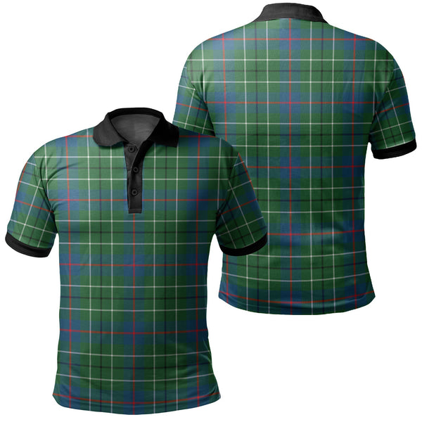 Duncan Ancient Tartan Classic Polo Shirt Black Neck 2 Style