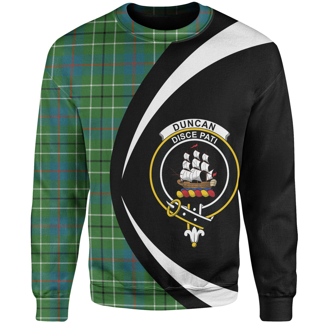 Duncan Ancient Clan Badge Tartan Sweatshirt Circle Style Personalized