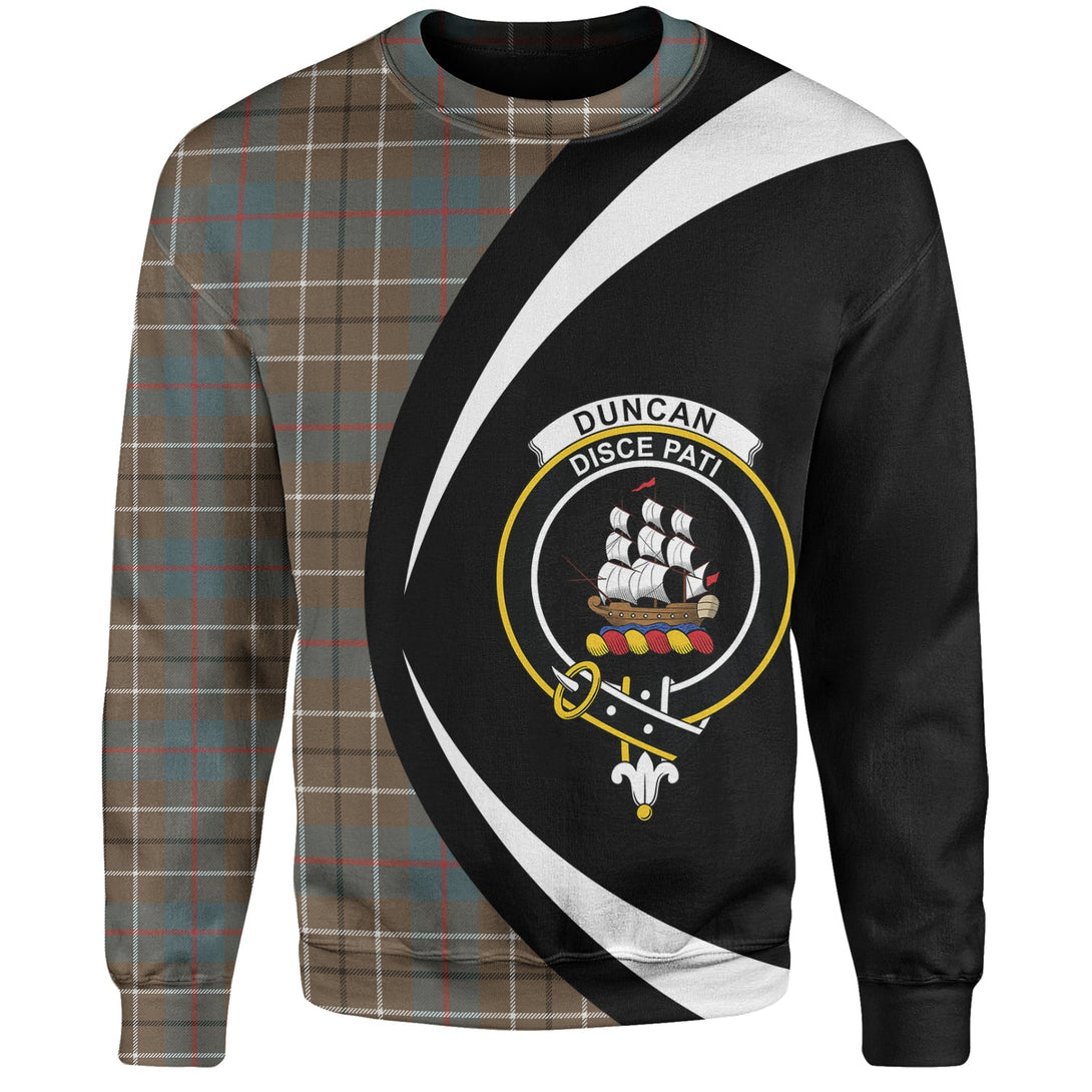 Duncan Weathered Clan Badge Tartan Sweatshirt Circle Style Personalized