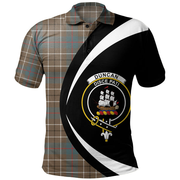 Duncan Weathered Clan Badge Tartan Polo Shirt Circle Style Personalized