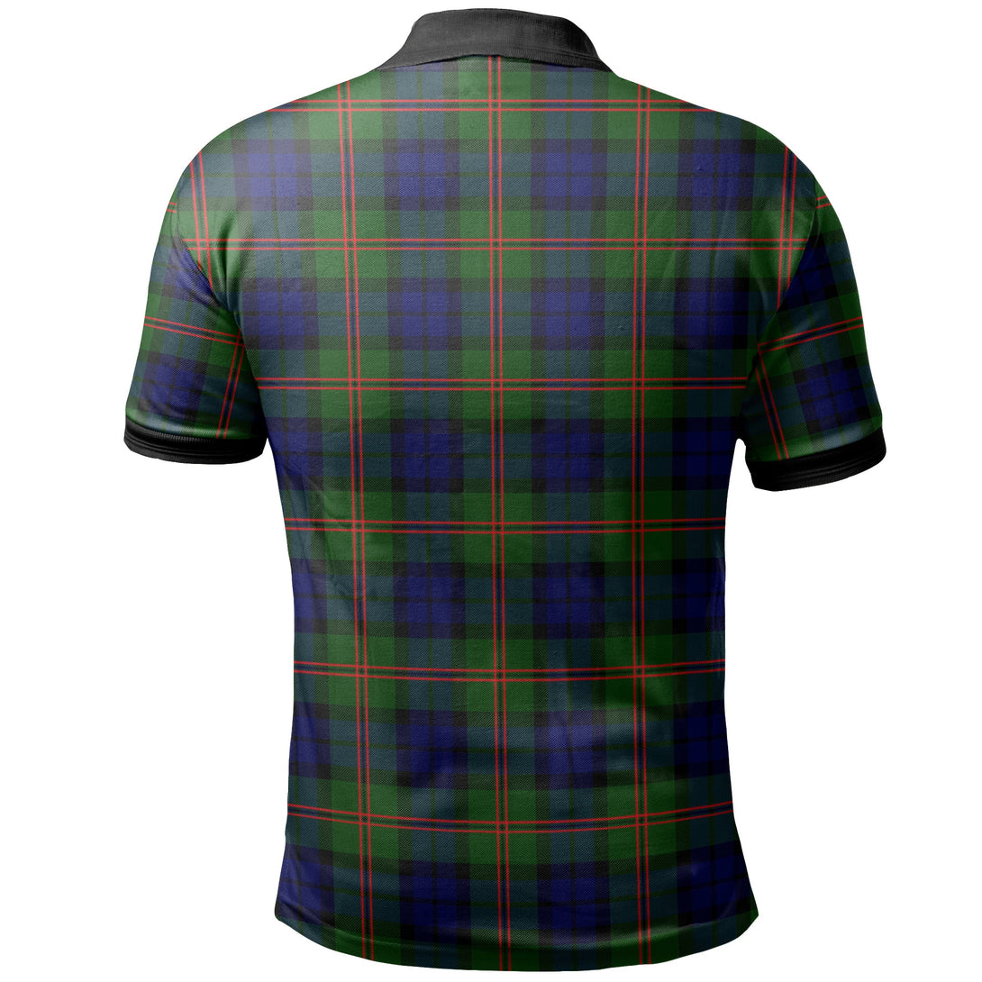 Dundas Modern Tartan Crest Polo Shirt Black Neck 2 Style