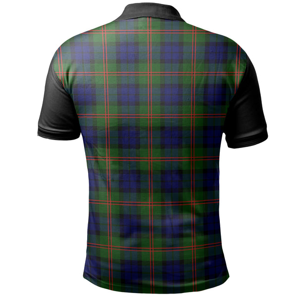 Dundas Modern Tartan Crest Polo Shirt Black Neck 1 Style