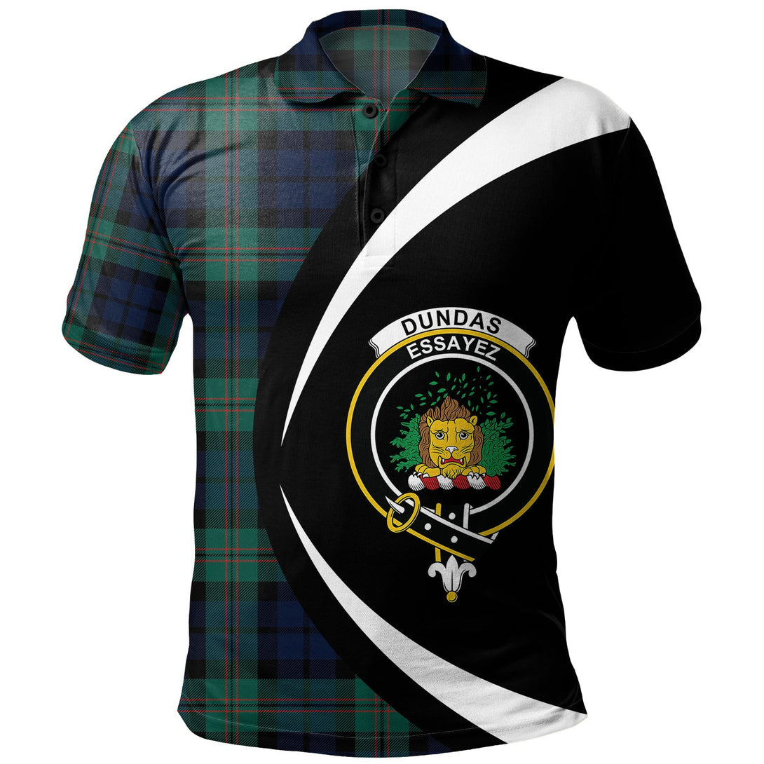 Dundas Modern Clan Badge Tartan Polo Shirt Circle Style Personalized