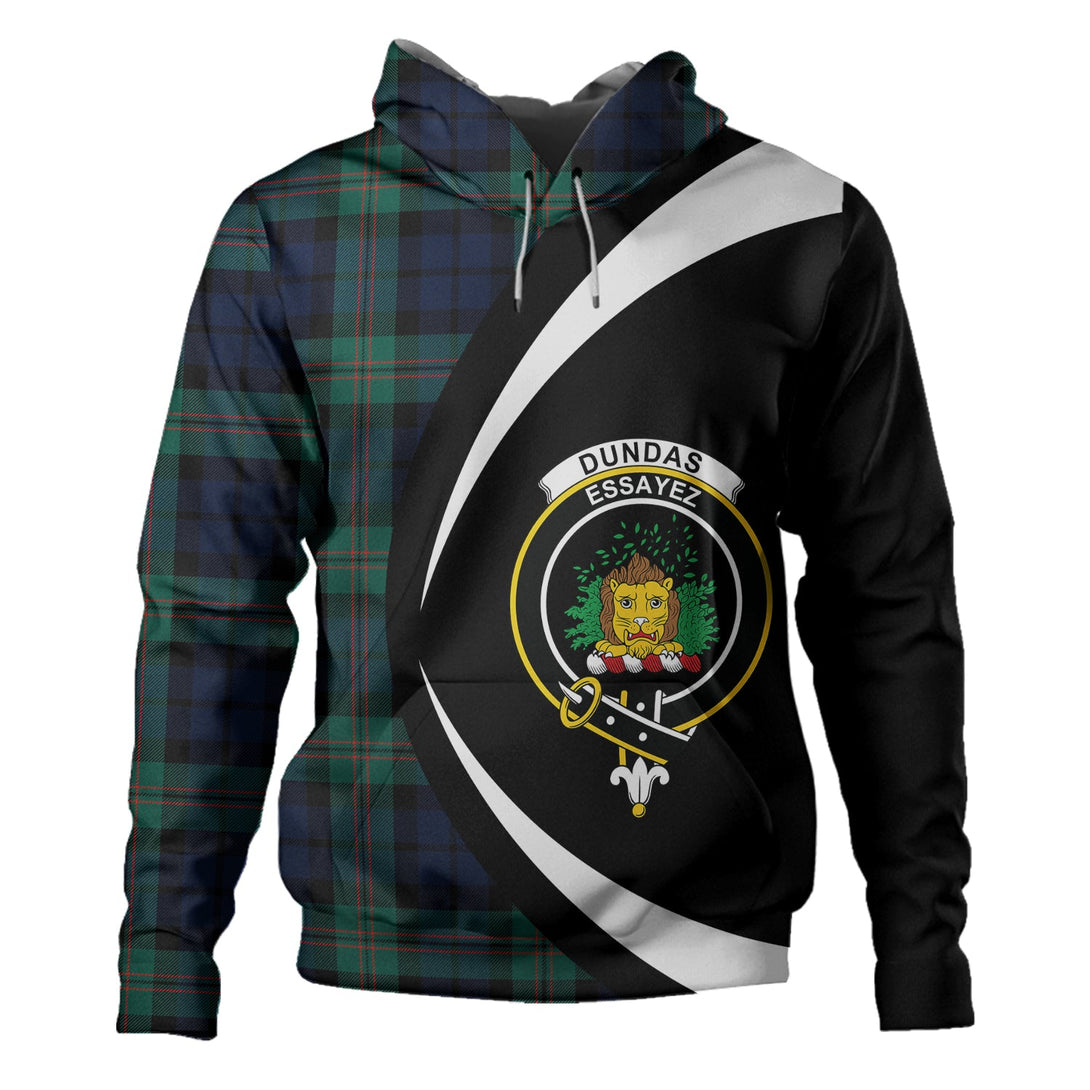 Dundas Modern Clan Badge Tartan Hoodie Circle Style