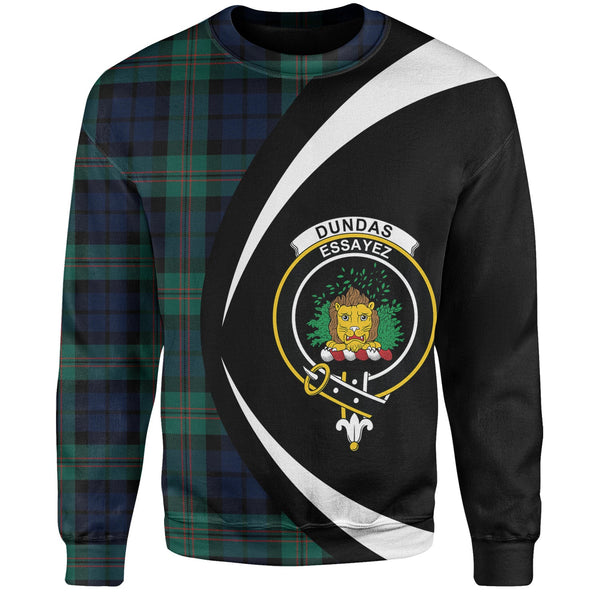 Dundas Modern Clan Badge Tartan Sweatshirt Circle Style Personalized