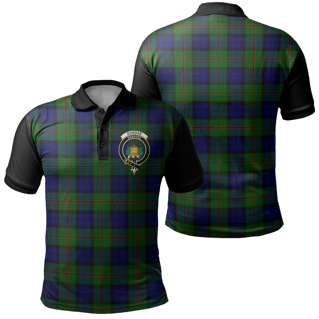 Dundas Modern 02 Tartan Crest Polo Shirt Black Neck 1 Style