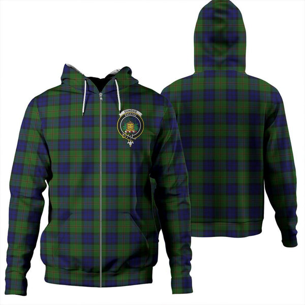 Dundas Modern 02 Tartan Classic Crest Zipper Hoodie