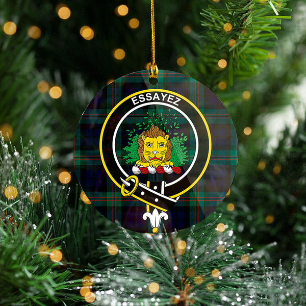 Dundas Modern Clan Badge Tartan Plastic Christmas Ornaments