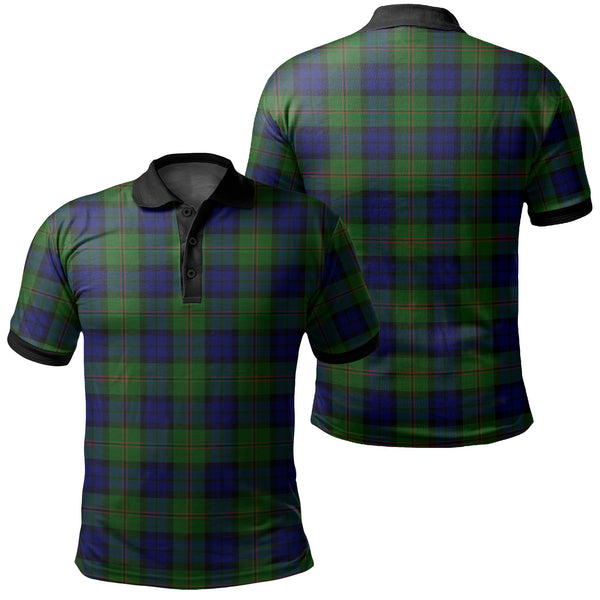 Dundas Modern 02 Tartan Classic Polo Shirt Black Neck 2 Style