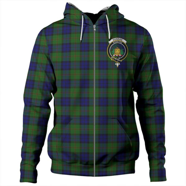 Dundas Modern Tartan Classic Crest Zipper Hoodie