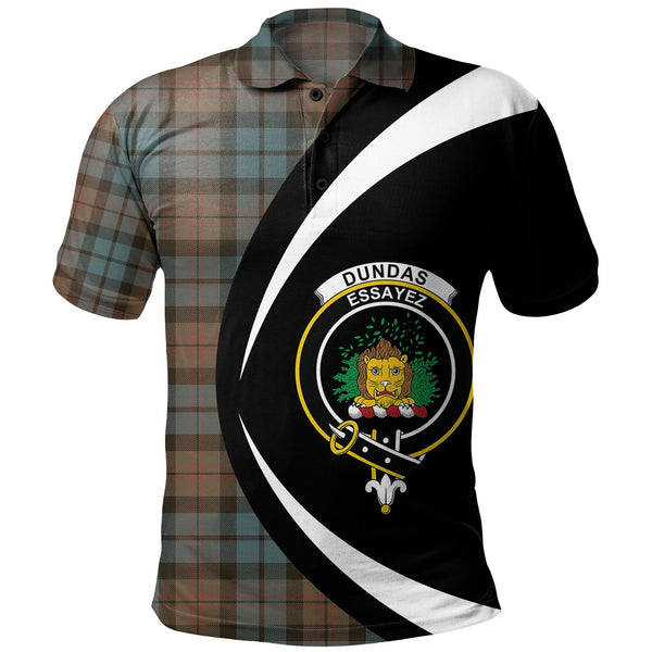 Dundas Weathered Clan Badge Tartan Polo Shirt Circle Style Personalized