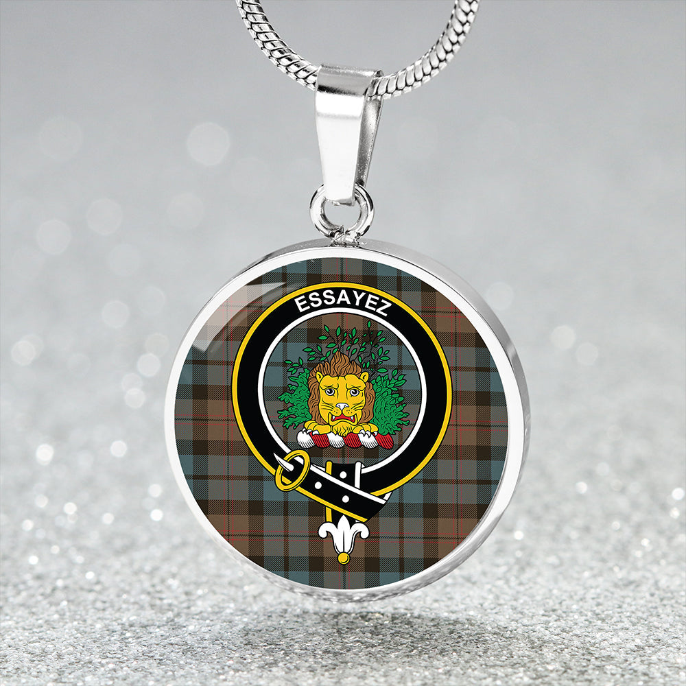 Dundas Weathered Clan Badge Tartan Classic Circle Necklace