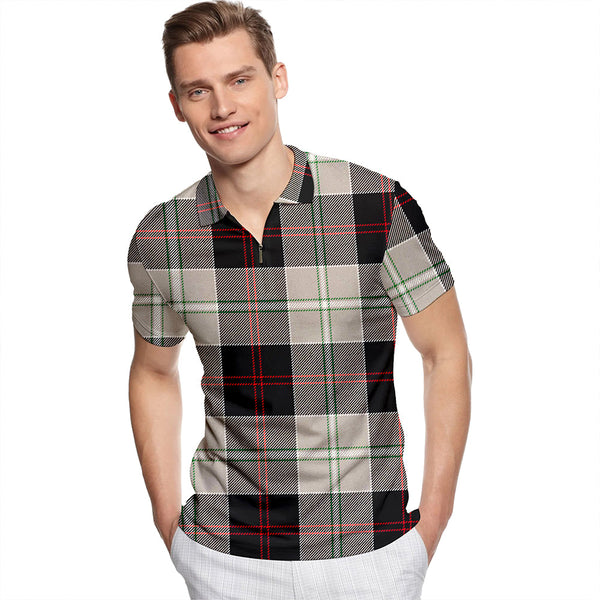 Dunlop Hunting Modern Tartan Classic Lapel Zip Short Sleeve Polo