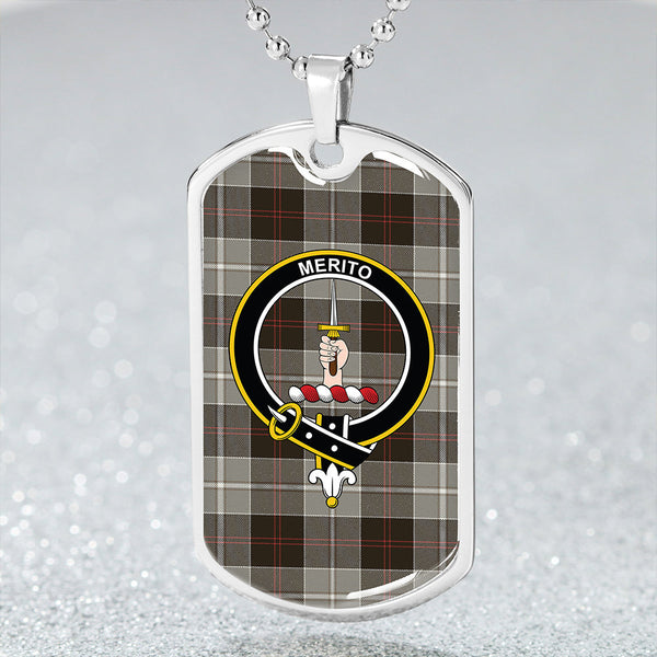 Dunlop Hunting Weathered Clan Badge Classic Tartan Dog Tag Necklace