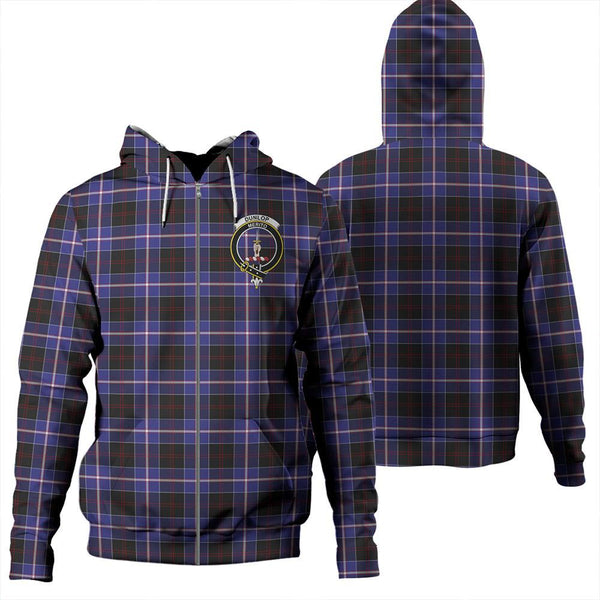 Dunlop Modern Tartan Classic Crest Zipper Hoodie