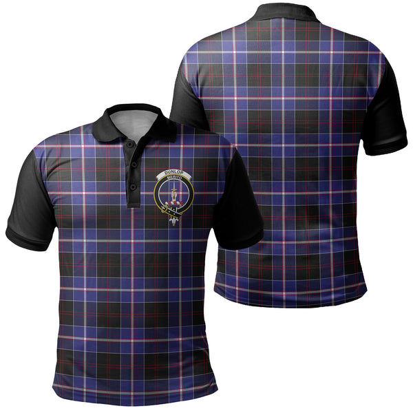 Dunlop Modern Tartan Crest Polo Shirt Black Neck 1 Style