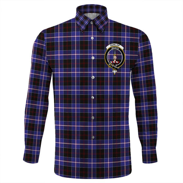 Dunlop Modern Tartan Classic Crest Long Sleeve Button Shirt