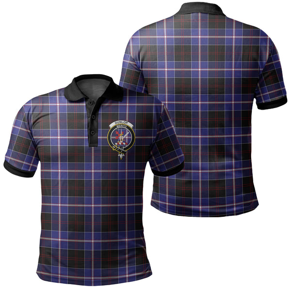 Dunlop Modern Tartan Crest Polo Shirt Black Neck 2 Style