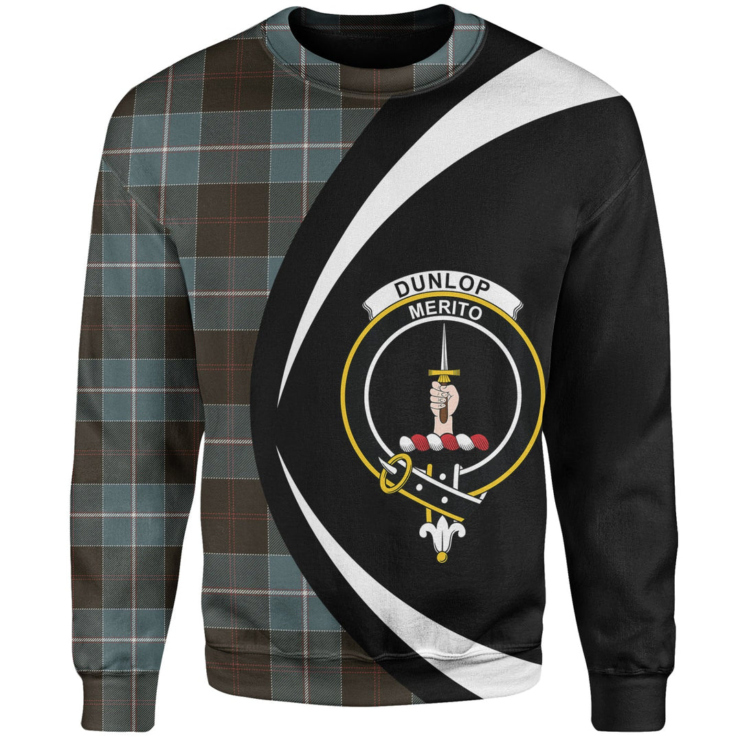 Dunlop Weathered Clan Badge Tartan Sweatshirt Circle Style Personalized