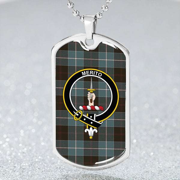 Dunlop Weathered Clan Badge Classic Tartan Dog Tag Necklace