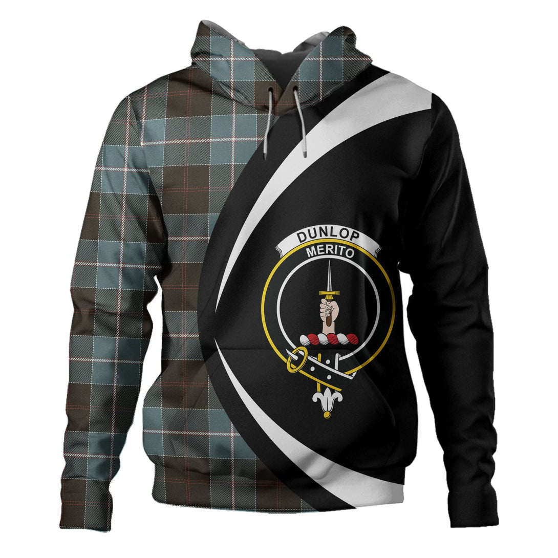 Dunlop Weathered Clan Badge Tartan Hoodie Circle Style