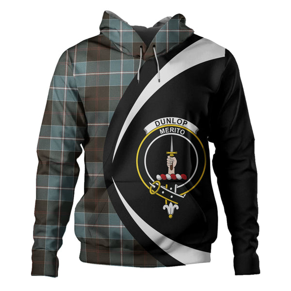 Dunlop Weathered Clan Badge Tartan Hoodie Circle Style