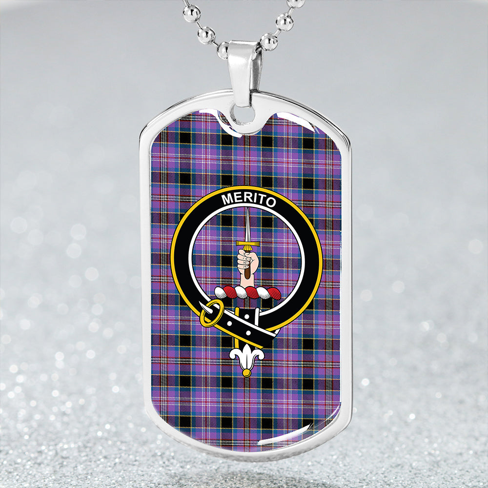 Dunlop #2 Ancient Clan Badge Classic Tartan Dog Tag Necklace