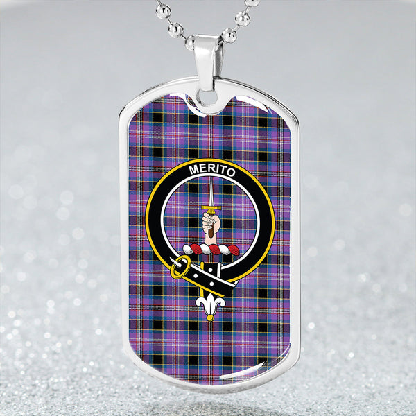 Dunlop #2 Ancient Clan Badge Classic Tartan Dog Tag Necklace