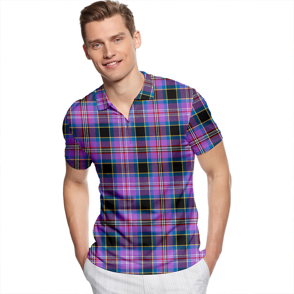 Dunlop #2 Ancient Tartan Classic Lapel Zip Short Sleeve Polo