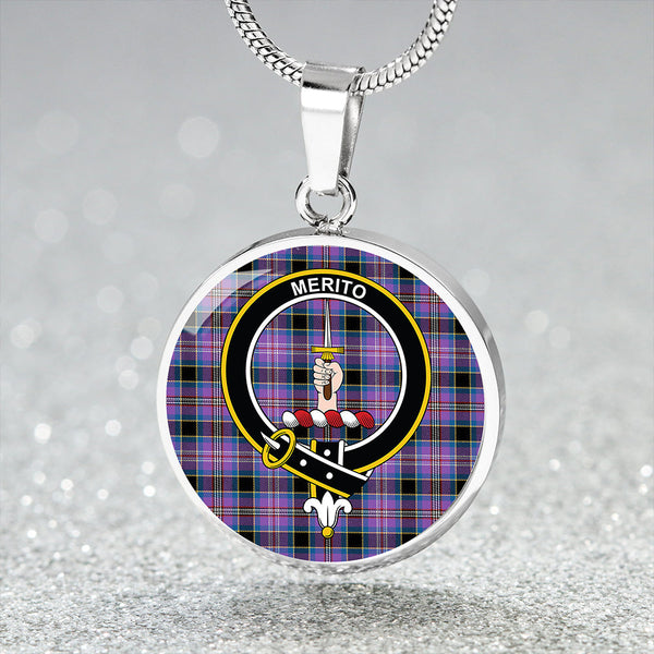 Dunlop #2 Ancient Clan Badge Tartan Classic Circle Necklace