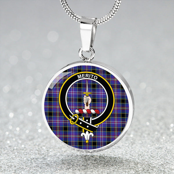 Dunlop #2 Modern Clan Badge Tartan Classic Circle Necklace