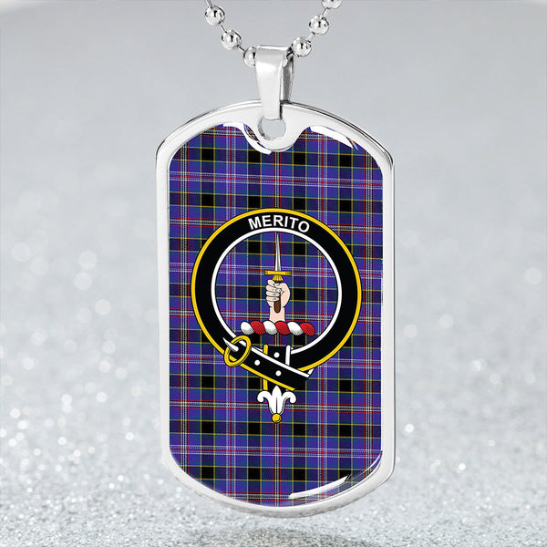 Dunlop #2 Modern Clan Badge Classic Tartan Dog Tag Necklace