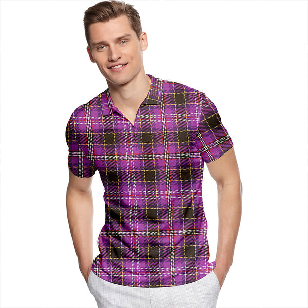 Dunlop #2 Weathered Tartan Classic Lapel Zip Short Sleeve Polo