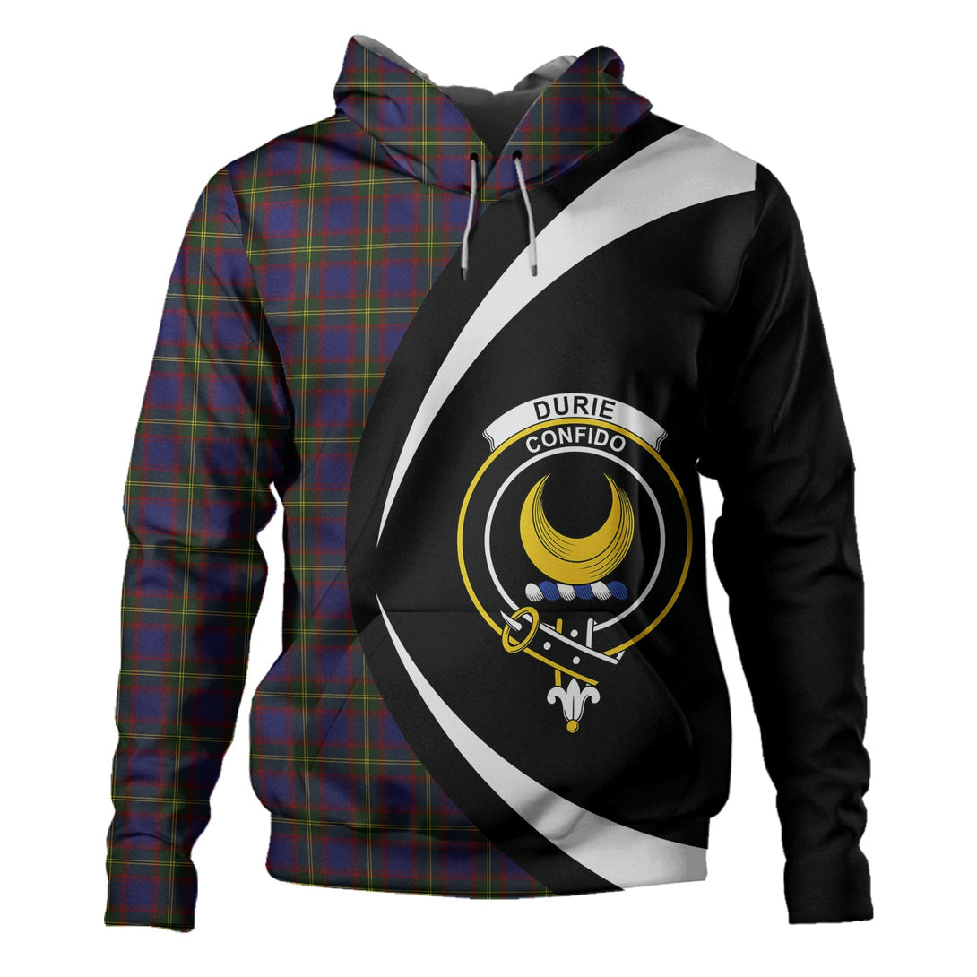 Durie Clan Badge Tartan Hoodie Circle Style