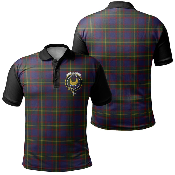 Durie Tartan Crest Polo Shirt Black Neck 1 Style