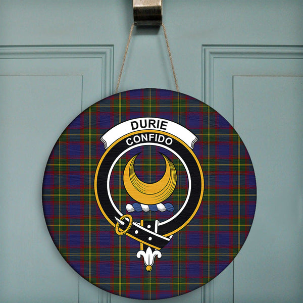 Durie Tartan Classic Crest Round Wooden Sign