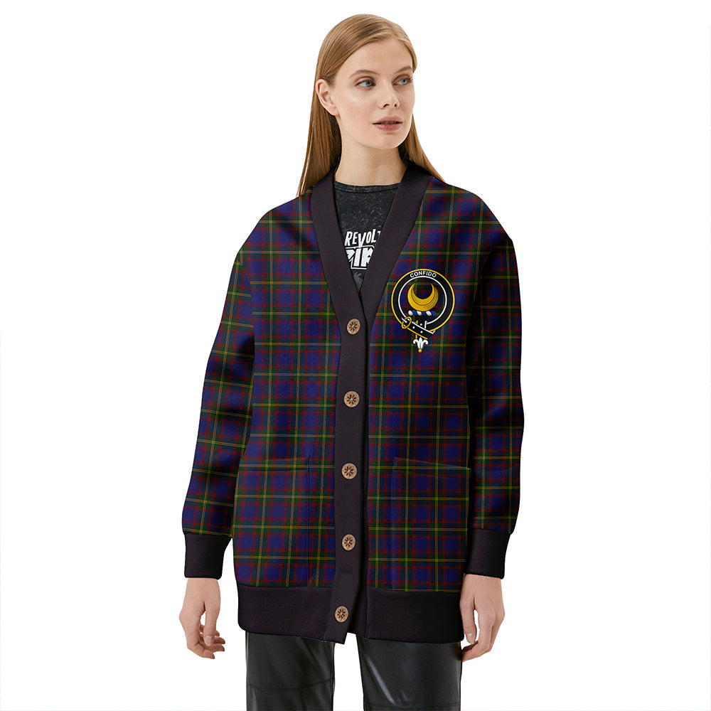 Durie Clan Badge Tartan V-neck Cardigan