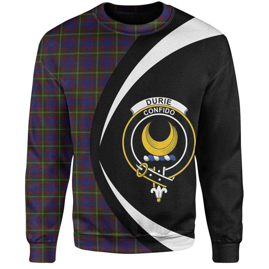 Durie Clan Badge Tartan Sweatshirt Circle Style Personalized