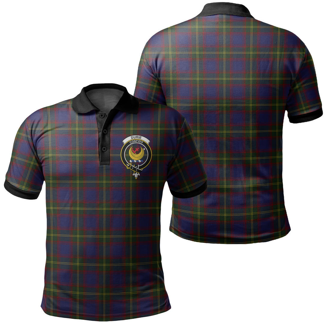 Durie Tartan Crest Polo Shirt Black Neck 2 Style