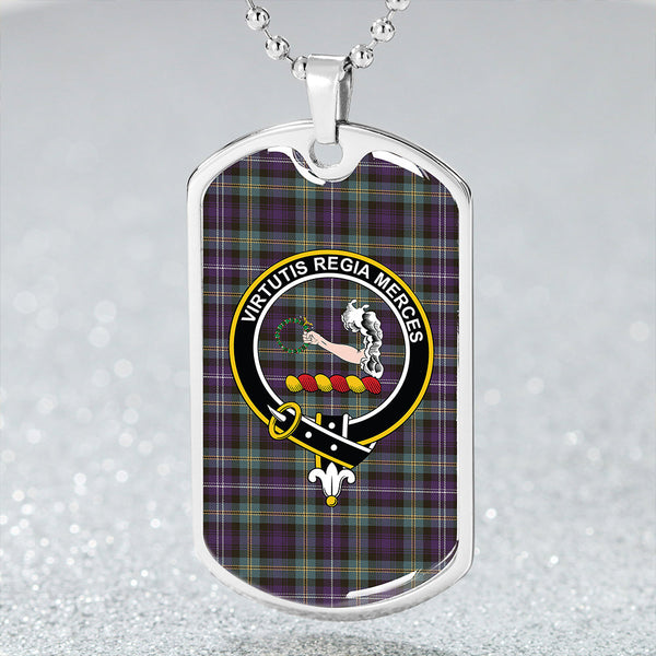 Dyce Weathered Clan Badge Classic Tartan Dog Tag Necklace