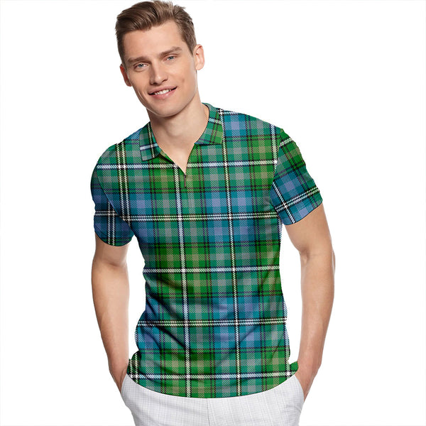 Dyer Ancient Tartan Classic Lapel Zip Short Sleeve Polo