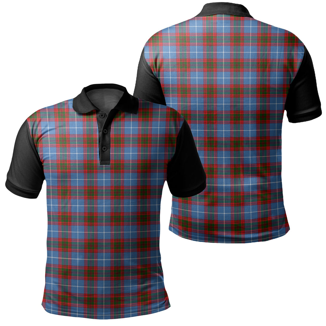 Edinburgh District Tartan Classic Polo Shirt Black Neck 1 Style