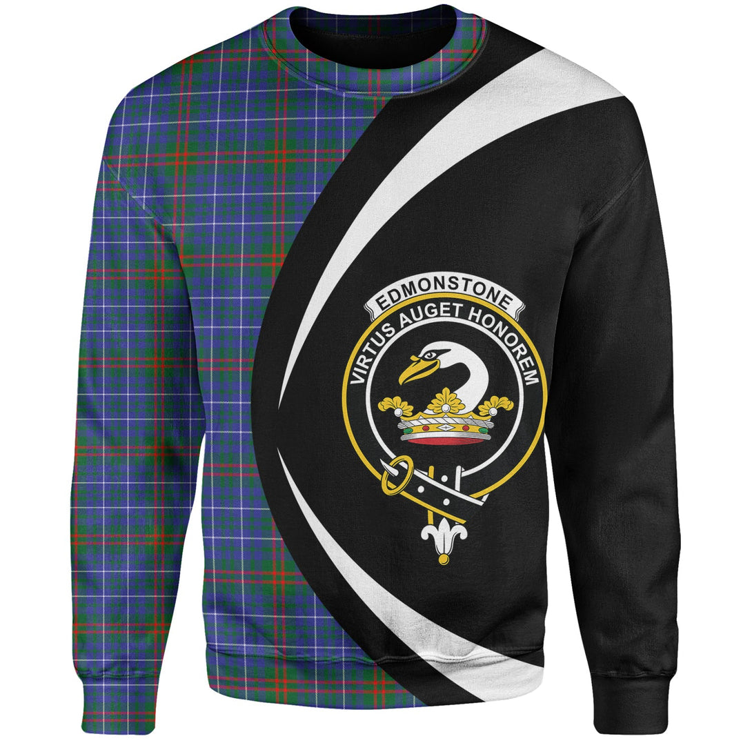 Edmonstone Clan Badge Tartan Sweatshirt Circle Style Personalized