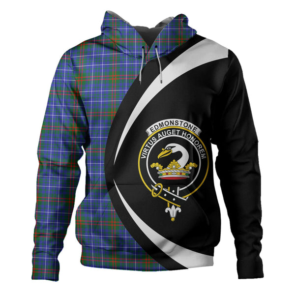 Edmonstone Clan Badge Tartan Hoodie Circle Style