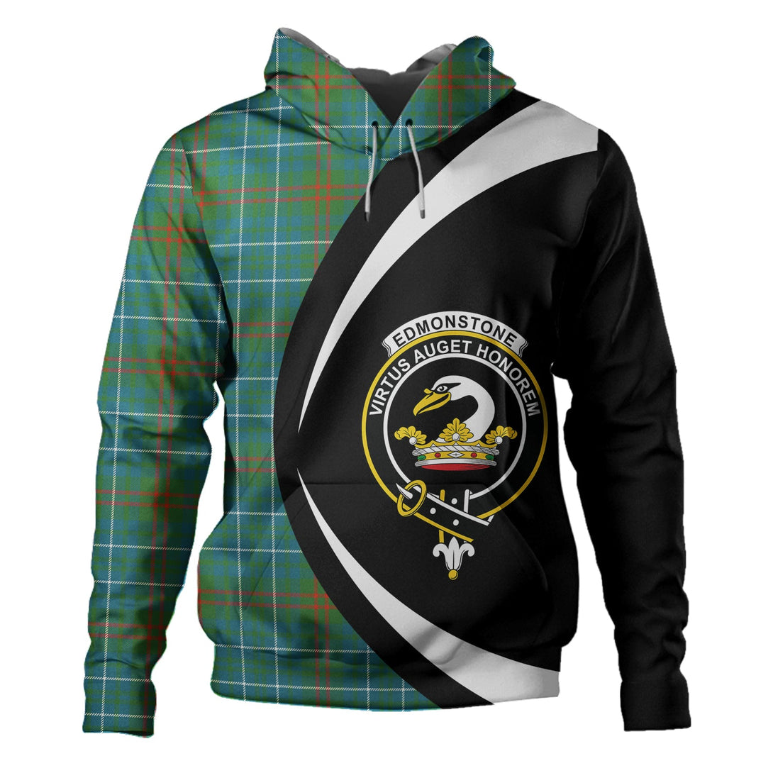 Edmonstone Ancient Clan Badge Tartan Hoodie Circle Style