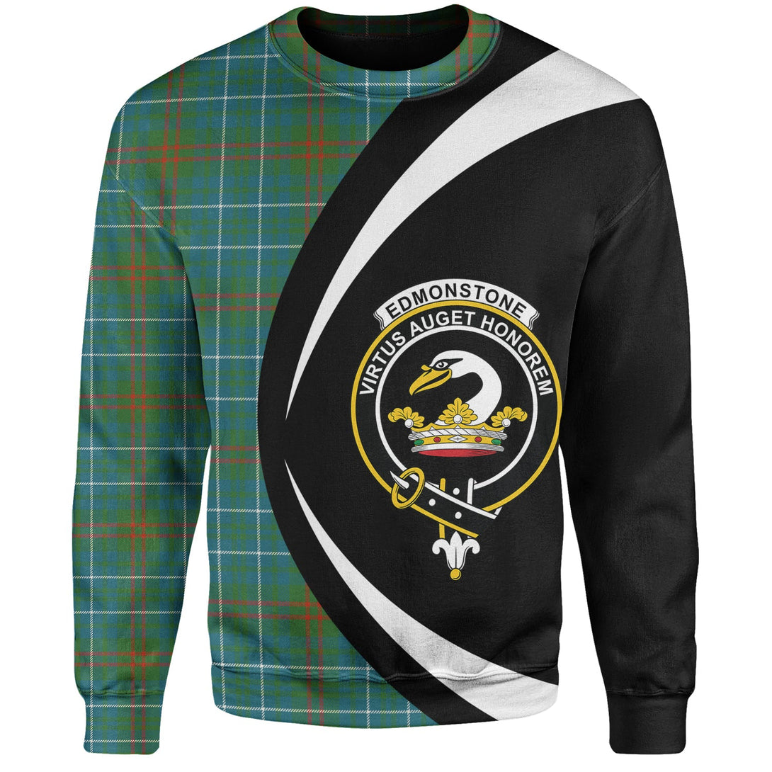 Edmonstone Ancient Clan Badge Tartan Sweatshirt Circle Style Personalized