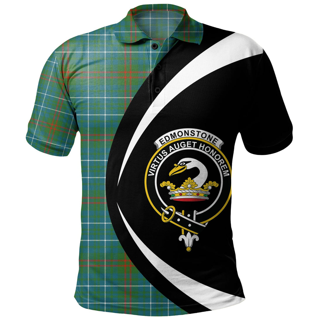 Edmonstone Ancient Clan Badge Tartan Polo Shirt Circle Style Personalized